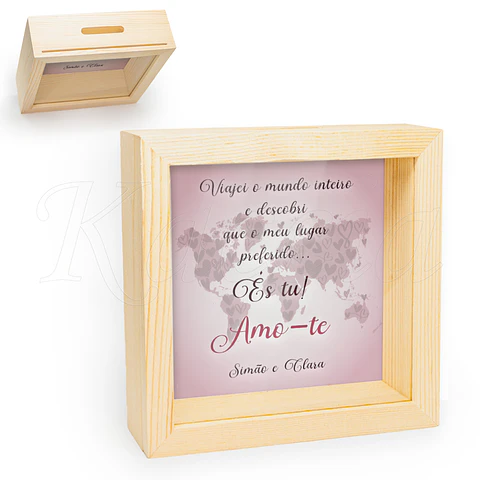 Quadro Mealheiro Personalizado Meu Lugar És Tu