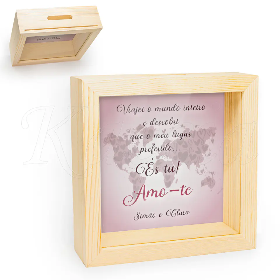 Quadro Mealheiro Personalizado Meu Lugar És Tu 1