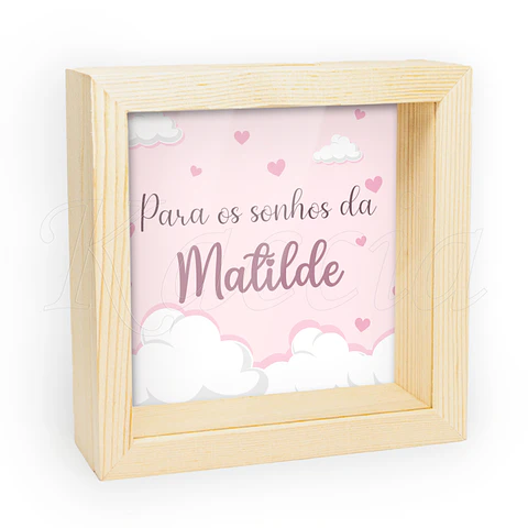 Quadro Mealheiro Personalizado Sonhos Menina