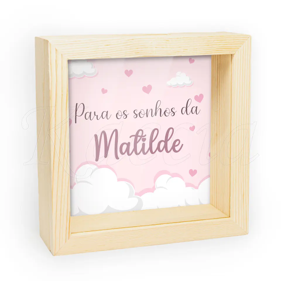 Quadro Mealheiro Personalizado Sonhos Menina 2