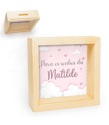 Quadro Mealheiro Personalizável Sonhos Menina