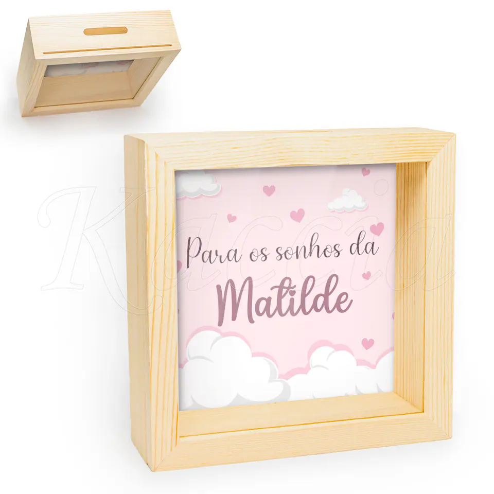 Quadro Mealheiro Personalizado Sonhos Menina 1