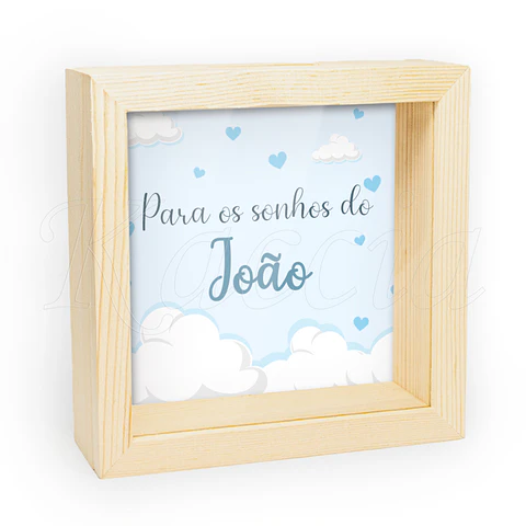 Quadro Mealheiro Personalizado Sonhos Menino