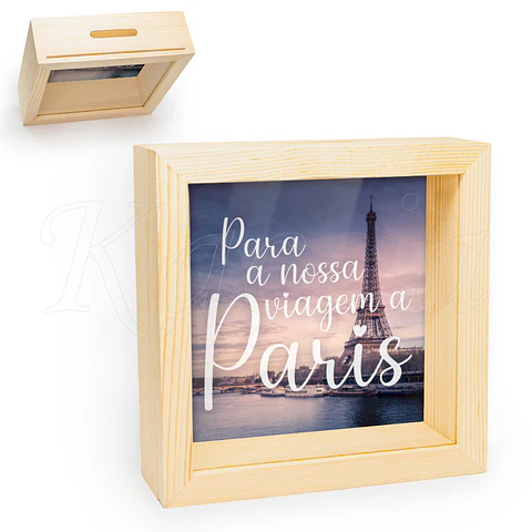 Quadro Mealheiro Personalizado Nossa Viagem