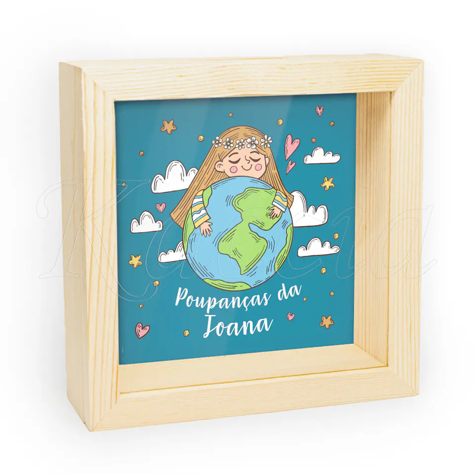 Quadro Mealheiro Personalizado Poupanças Girl 2