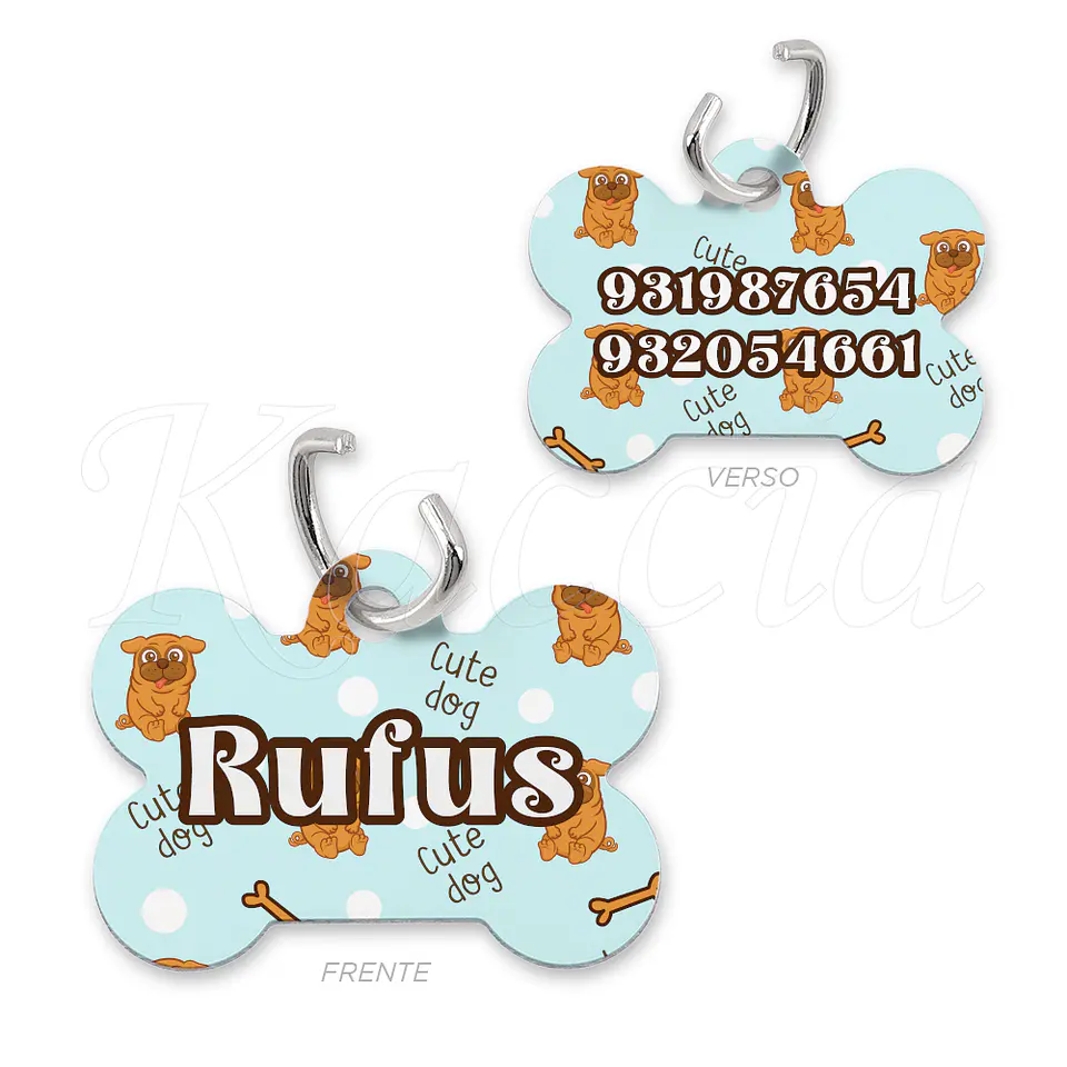 Chapa de Identificação para Cães Cute Dog 3