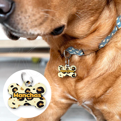 Chapa de Identificação para Cães e Gatos Manchas
