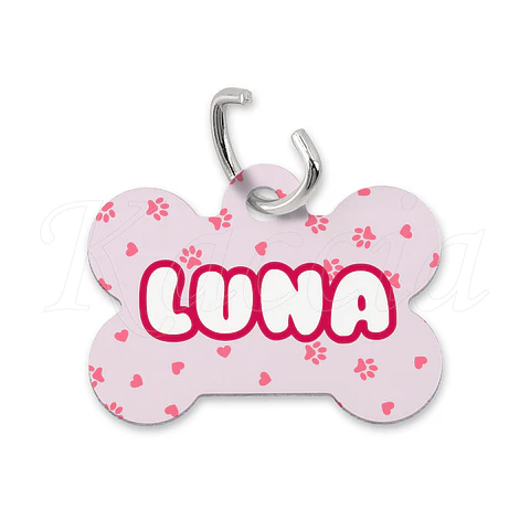 Chapa de Identificação para Cães e Gatos Pinky