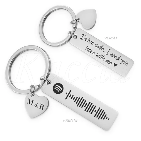 Porta-chaves Personalizado Spotify Code Aço Inox