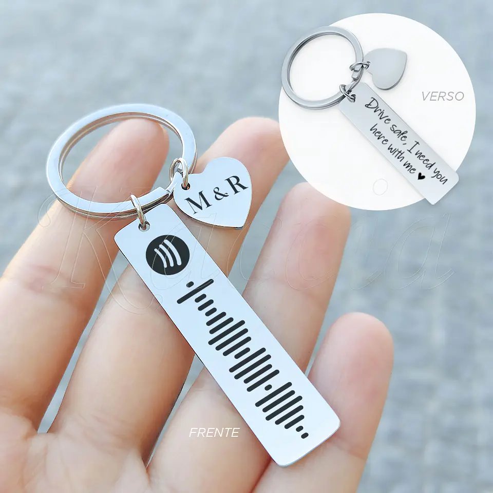 Porta-chaves Personalizado Spotify Code Aço Inox 3