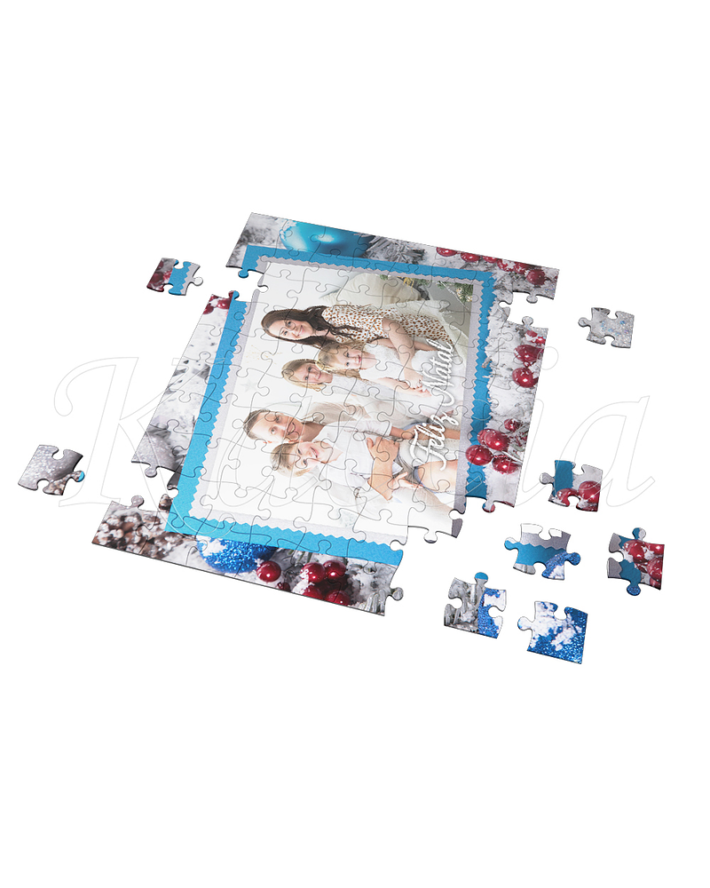 Puzzle Personalizável Natal Blue