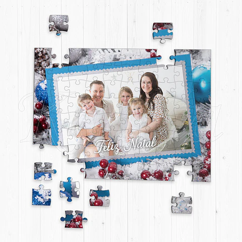Puzzle Personalizado Natal Blue