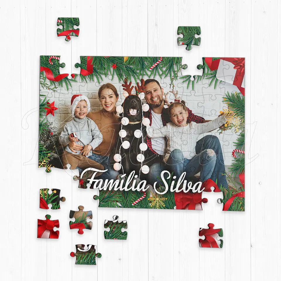 Puzzle Personalizado com Foto e Frase Natal 1