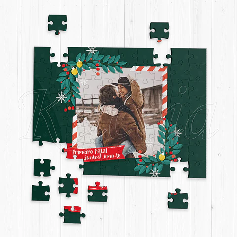 Puzzle Personalizado com Foto e Frase Natalício