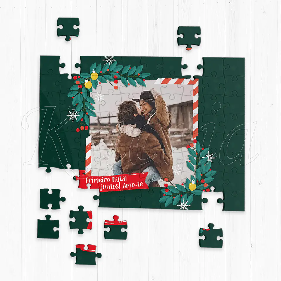 Puzzle Personalizado com Foto e Frase Natalício 1