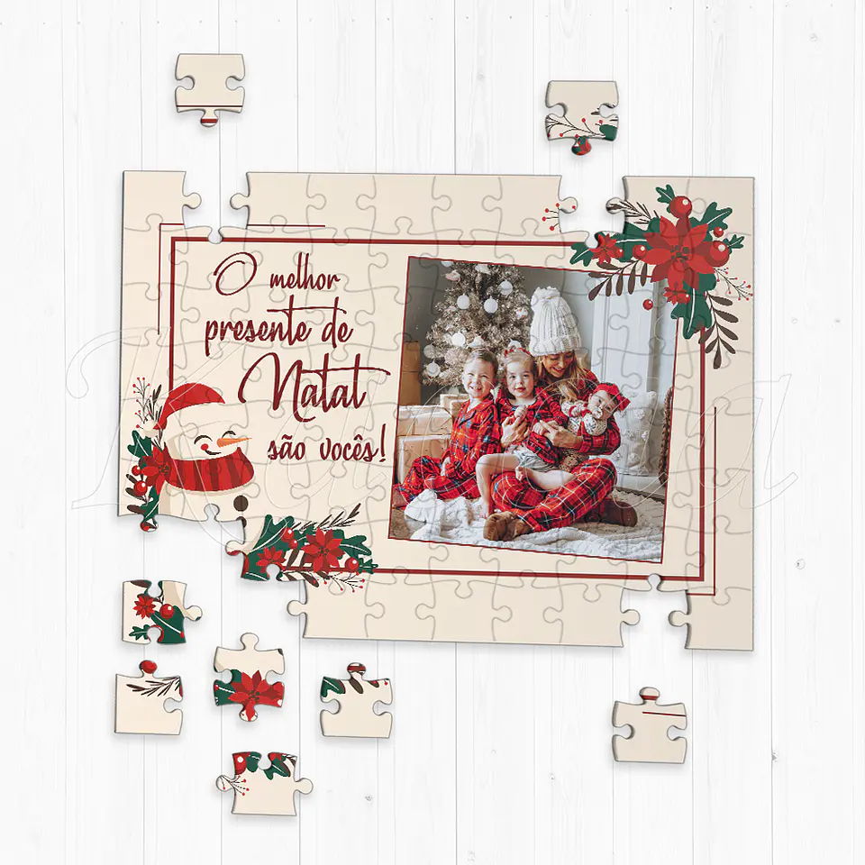 Puzzle Personalizado com Foto e Frase Boneco Neve 1