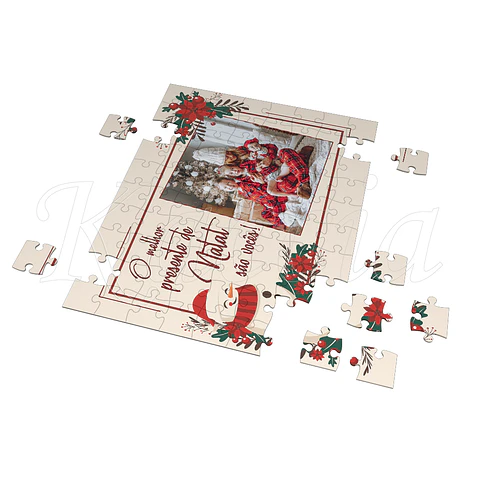 Puzzle Personalizado com Foto e Frase Boneco Neve