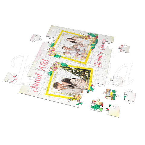 Puzzle Personalizado com Fotos e Frase Natal Rena