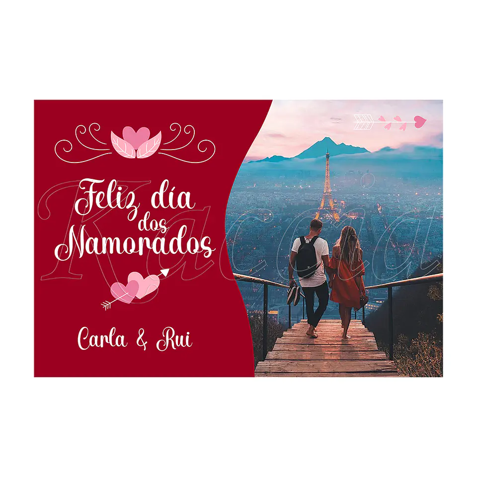 Puzzle Personalizado com Foto e Nomes Romantic 3