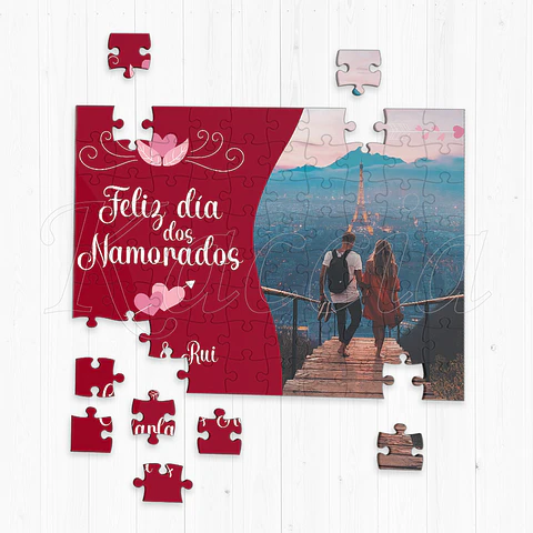 Puzzle Personalizado com Foto e Nomes Romantic
