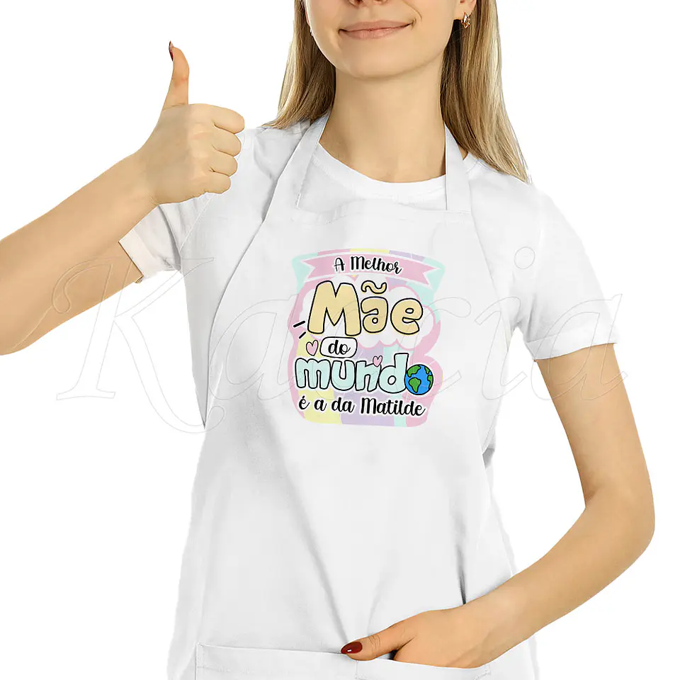 Avental Personalizável Melhor do Mundo Cute 1