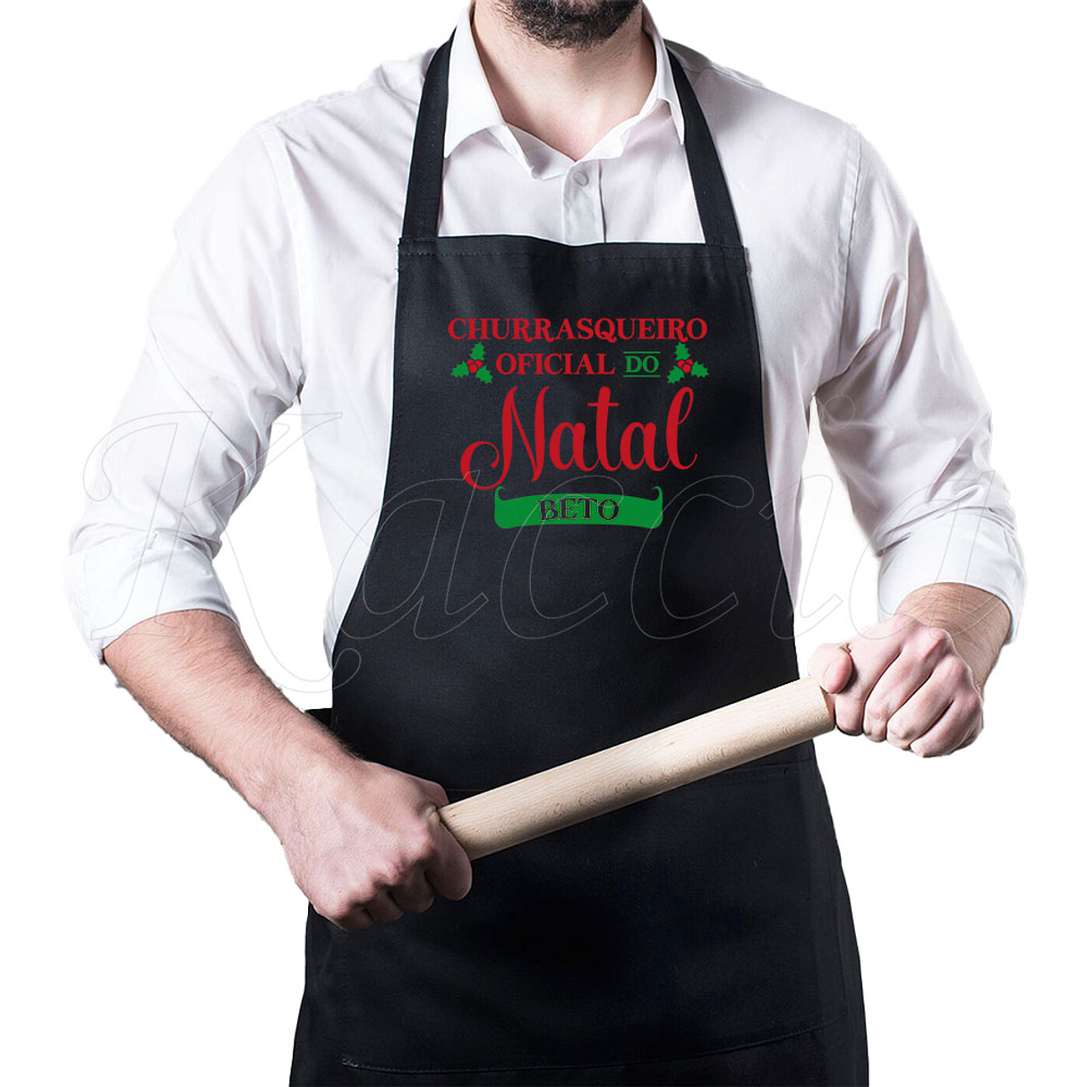Avental Personalizável Churrasqueiro do Natal 1