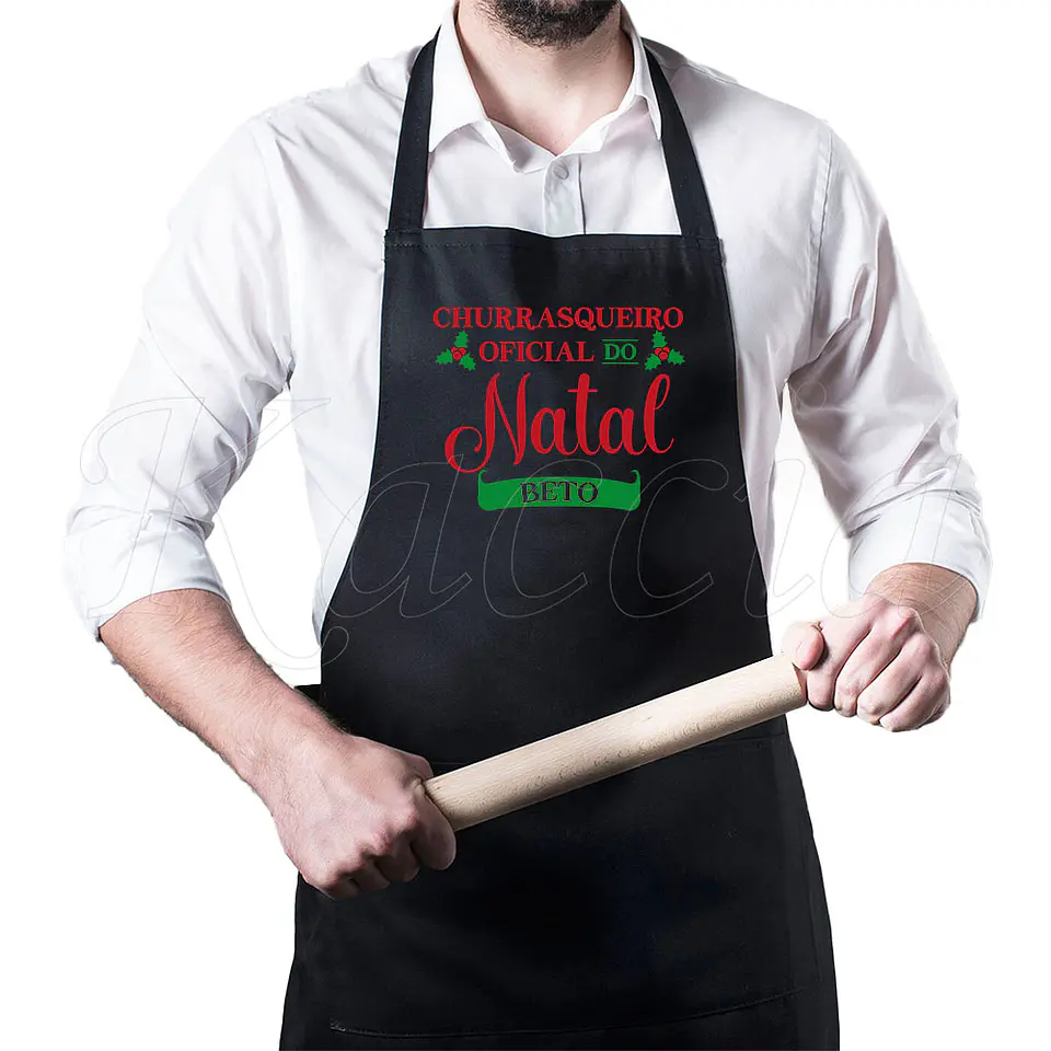 Avental Personalizável Churrasqueiro do Natal 1