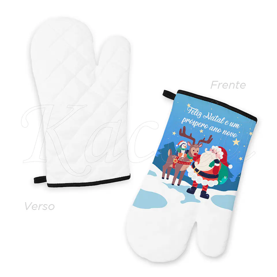 Conjunto Luva e Pega de Cozinha Natal Frase 2