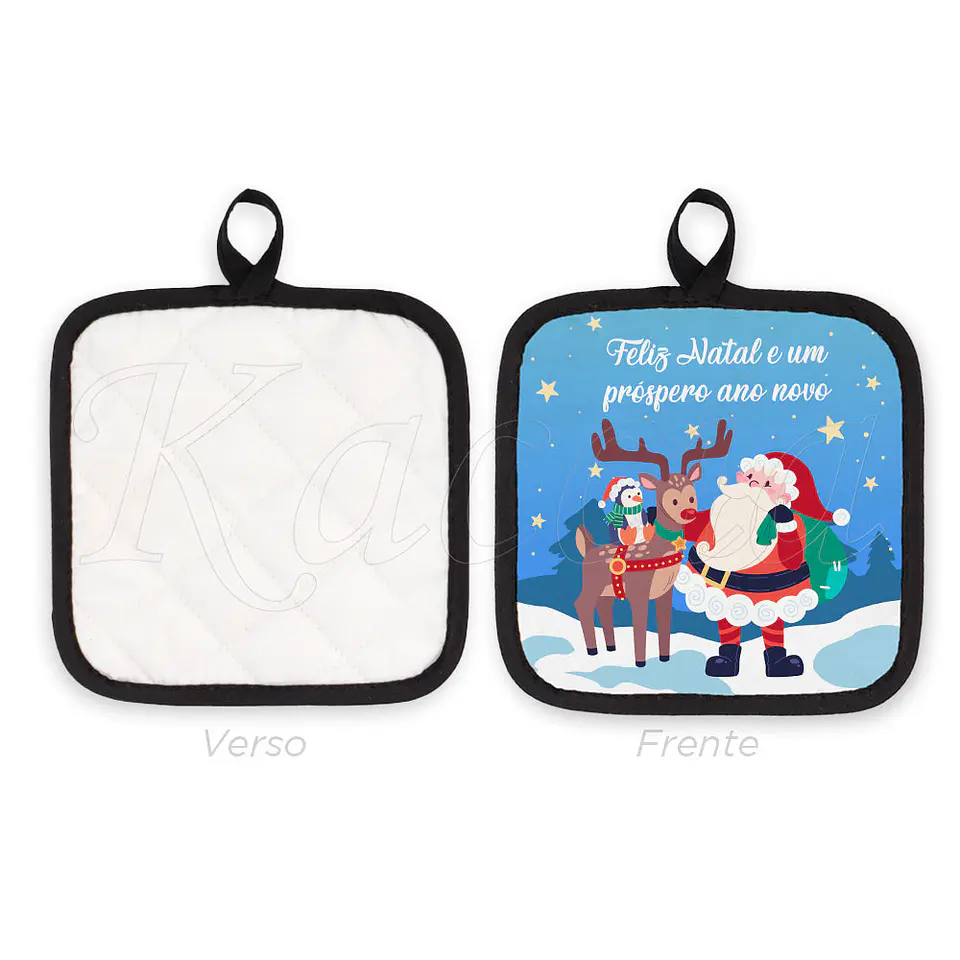 Conjunto Luva e Pega de Cozinha Natal Frase 3