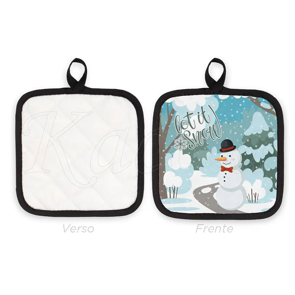 Conjunto Luva e Pega de Cozinha Natal Let It Snow 3