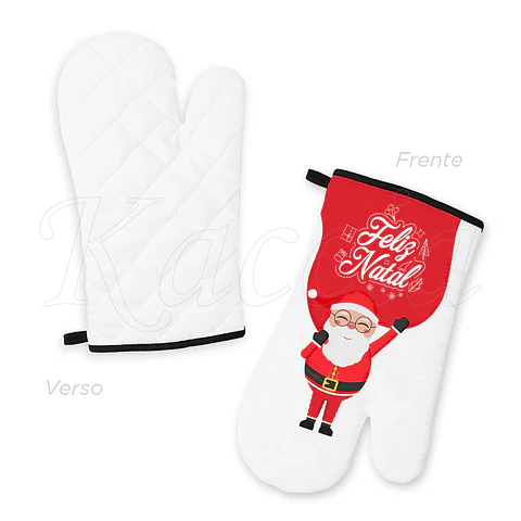 Conjunto Luva e Pega de Cozinha Pai Natal