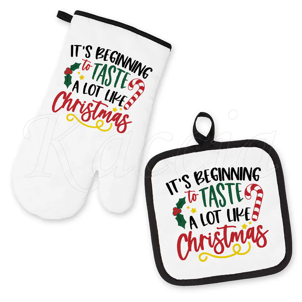 Conjunto Luva e Pega de Cozinha Taste Like Christmas 1