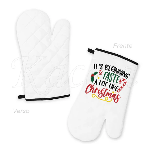 Conjunto Luva e Pega de Cozinha Taste Like Christmas