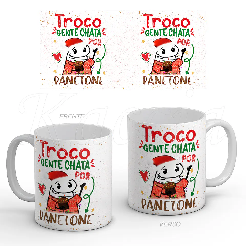 Caneca Troco Gente Chata por Panetone Flork 1