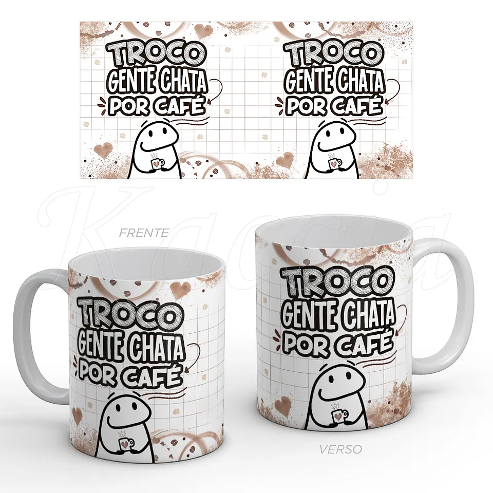 Caneca Troco Gente Chata por Café 1