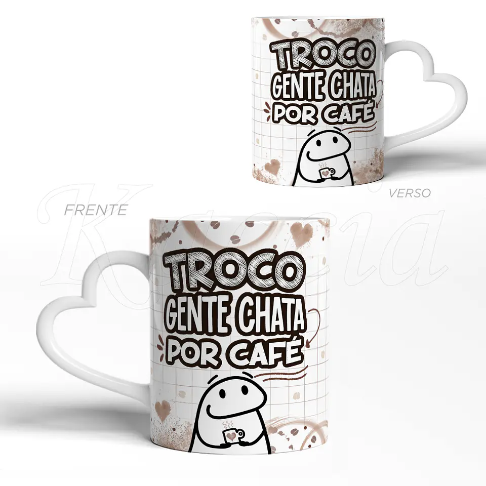 Caneca Troco Gente Chata por Café 3