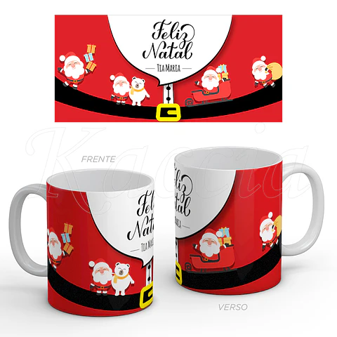 Caneca Personalizada Feliz Natal com Nome