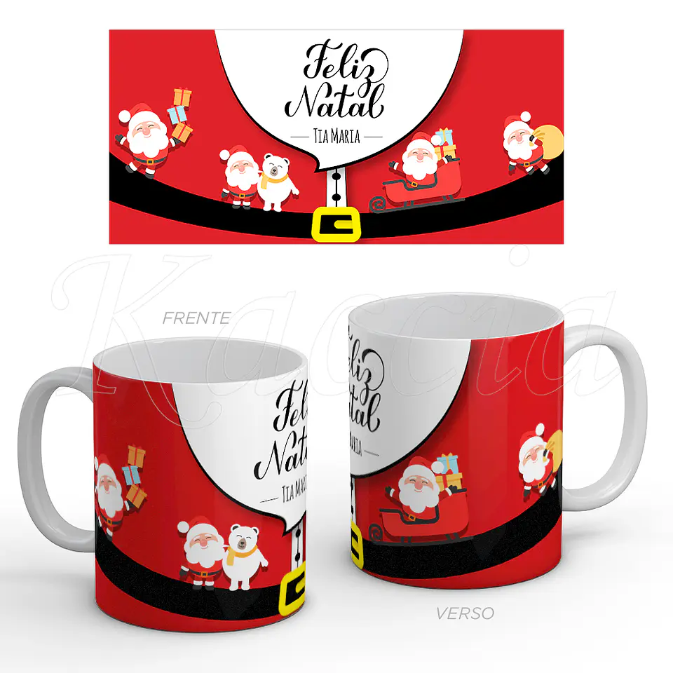 Caneca Personalizada Feliz Natal com Nome 1