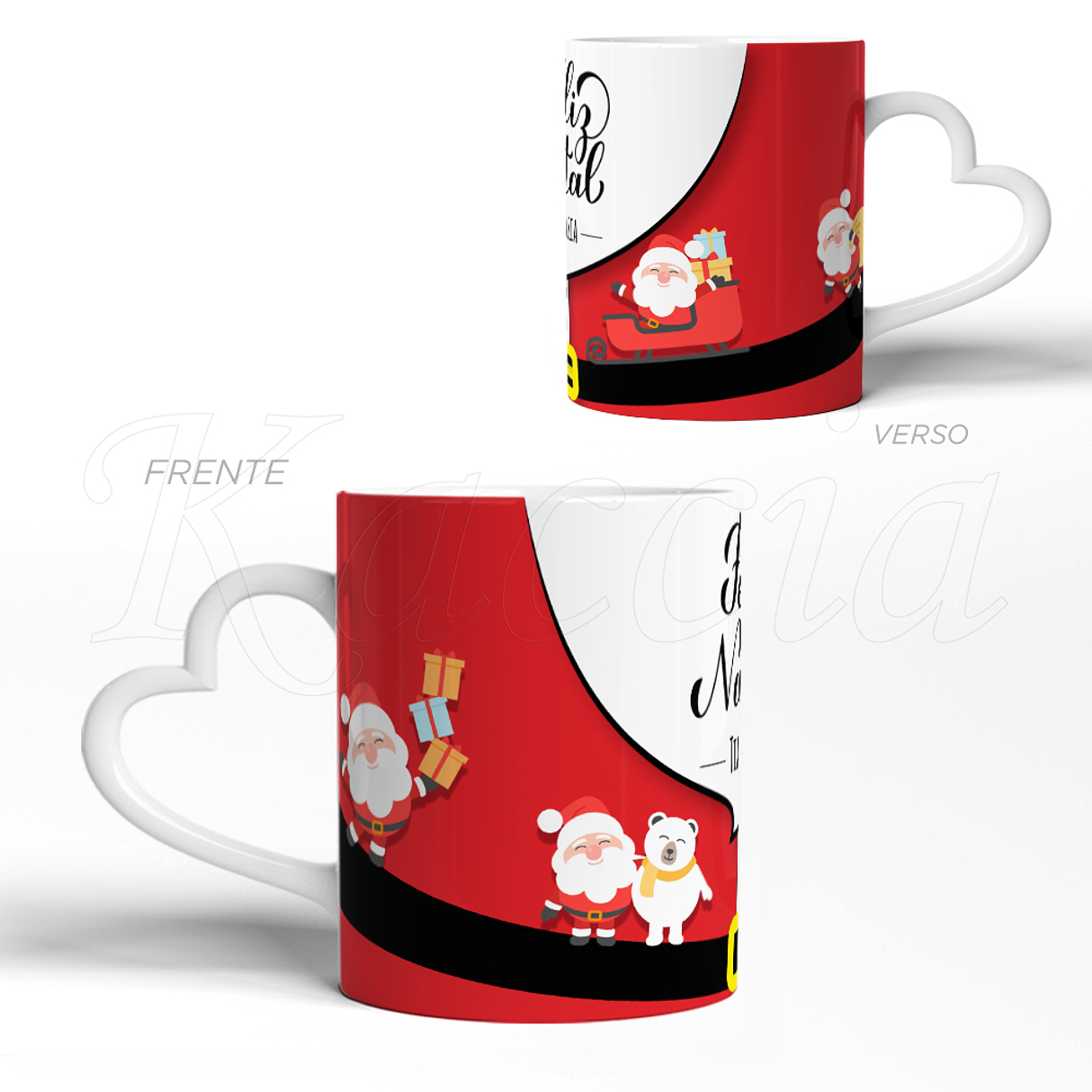 Caneca Personalizada Feliz Natal com Nome 3