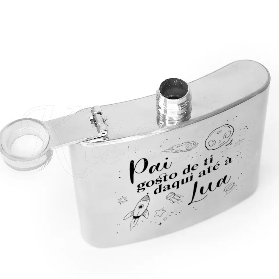 Garrafa de Bolso Personalizada Gosto de Ti até a Lua 3