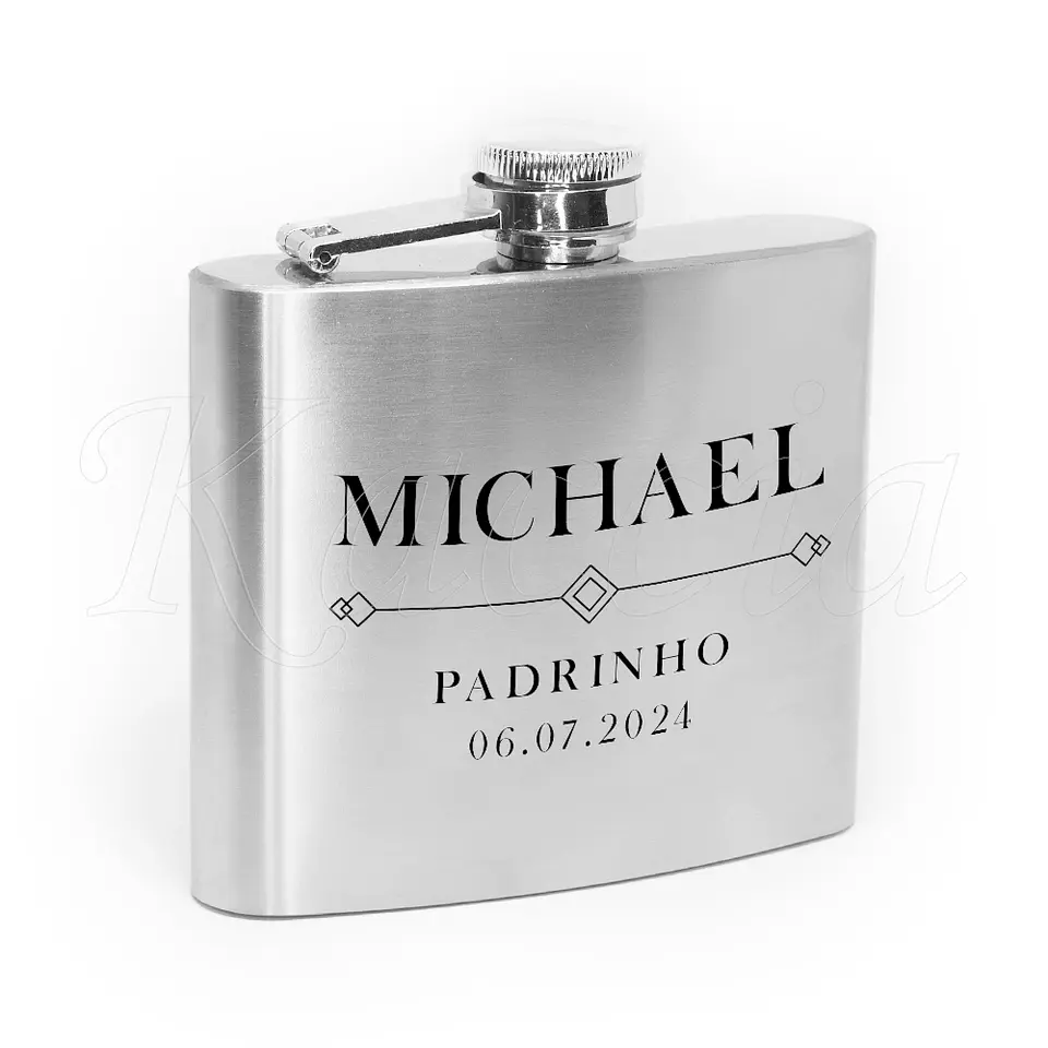 Garrafa de Bolso Personalizada Nome 1