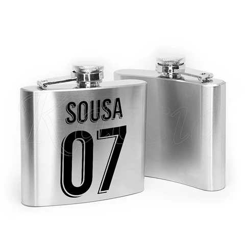 Garrafa de Bolso Personalizada Futebol Nome e Número