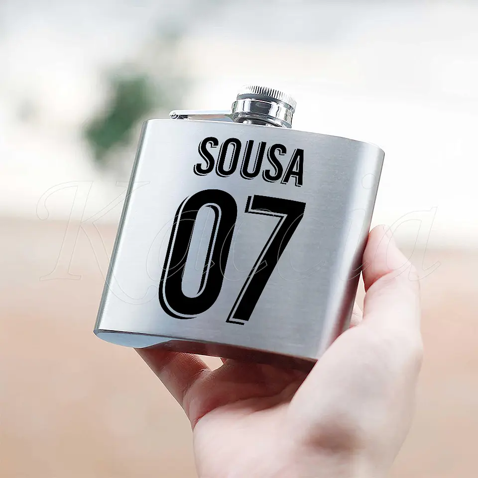 Garrafa de Bolso Personalizada Futebol Nome e Número 4