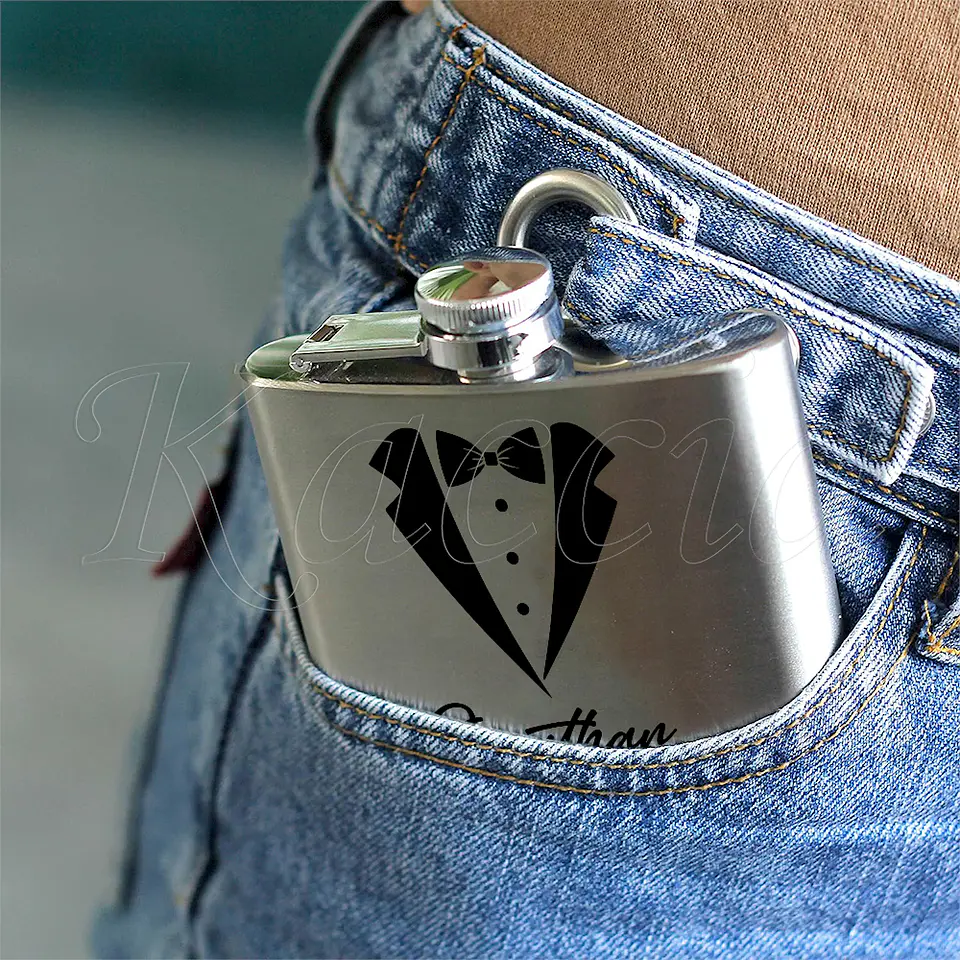 Garrafa de Bolso Personalizada Fato Nome 5
