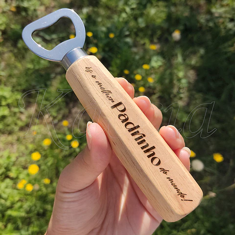 Abre-cápsulas Personalizado Madeira Melhor do Mundo