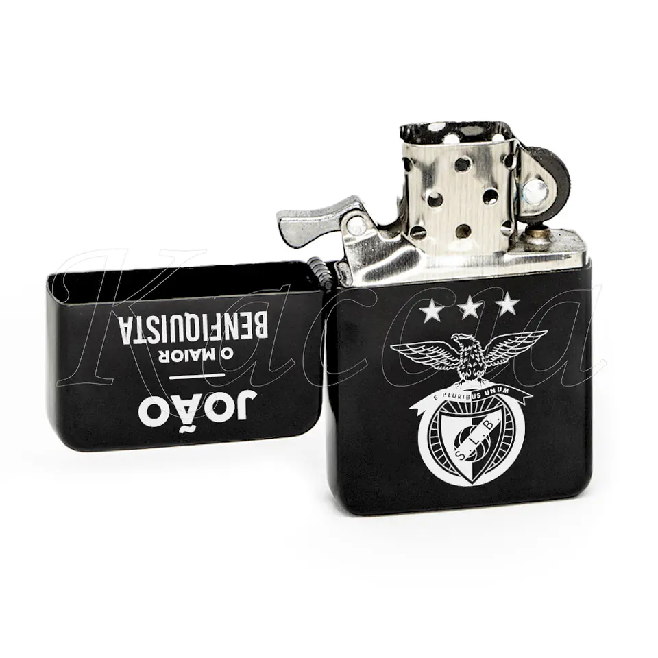 Isqueiro Preto Personalizado Maior Benfiquista 2
