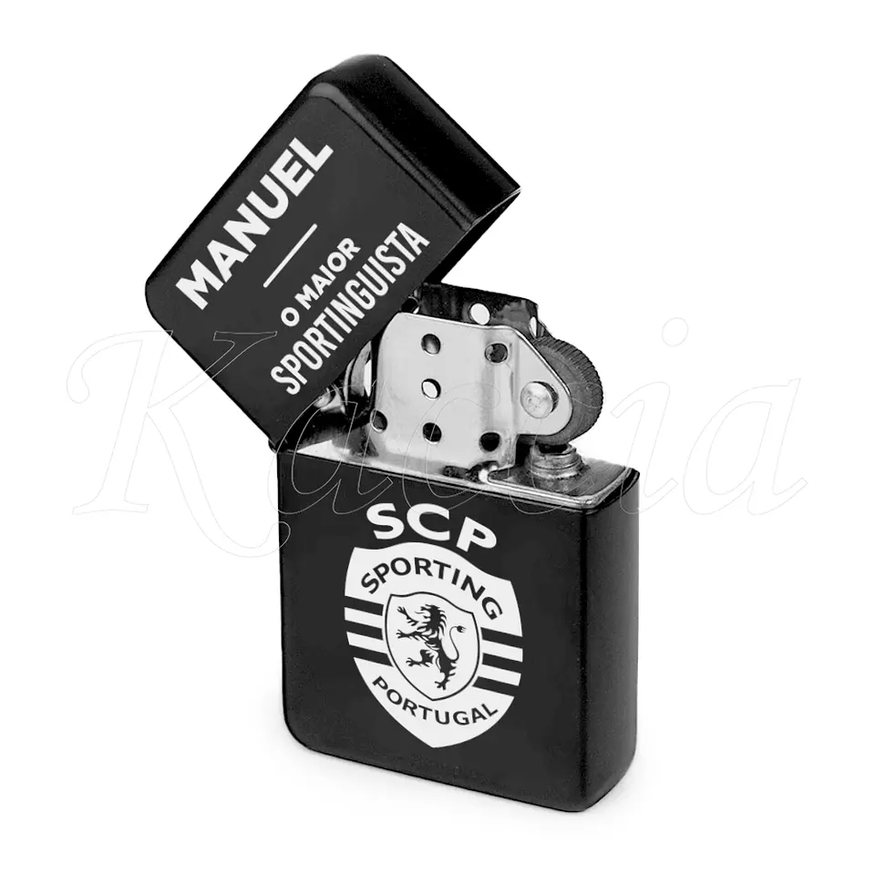 Isqueiro Preto Personalizado Maior Sportinguista 1