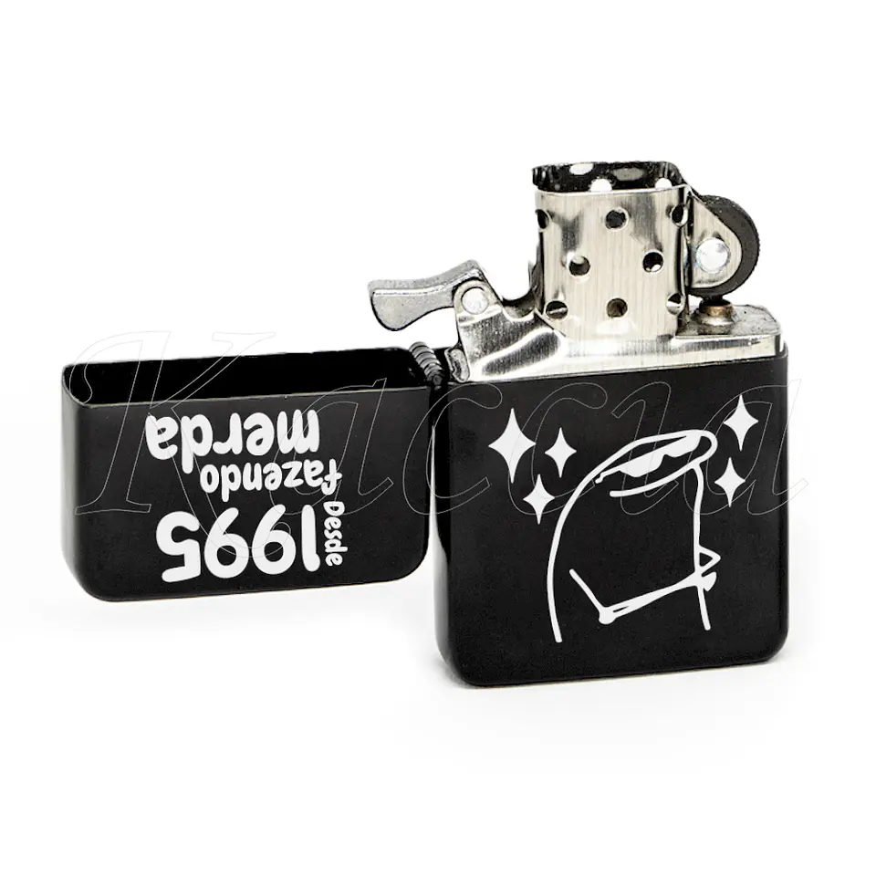 Isqueiro Preto Personalizado Fazendo M*rda Flork 2