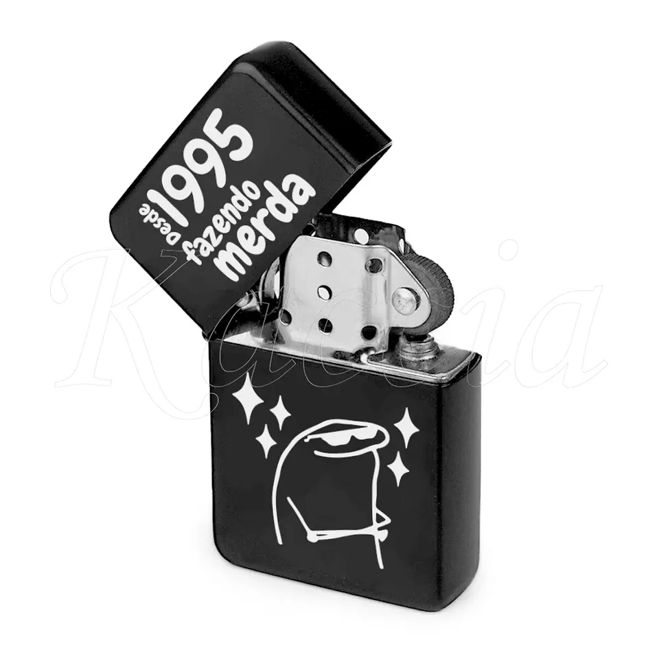 Isqueiro Preto Personalizado Fazendo M*rda Flork 1