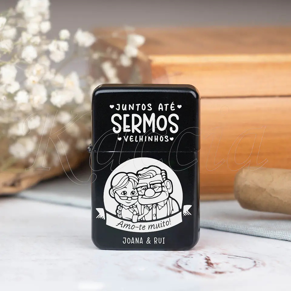 Isqueiro Preto Personalizado Juntos Até Sermos Velhinhos Carl e Ellie Up 3